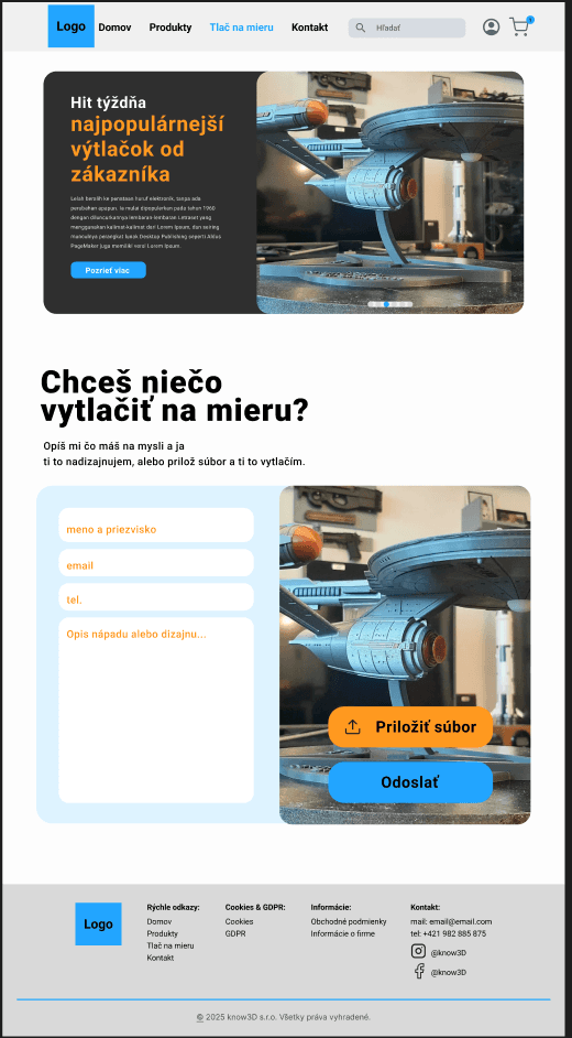 Ukážka 3D výtlačku na zákazku